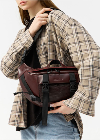 Жіноча шкіряна поясна сумка бананка DynamicDart марсала Sambag (322767142)