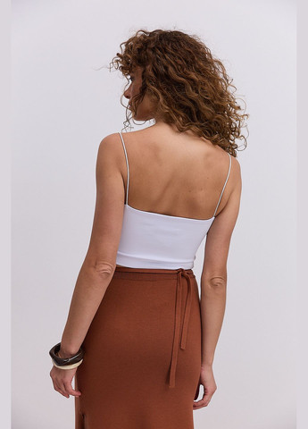 Кроп-топ белый с бретелями из резинки Arjen — 294907337