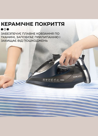 Праска SK-11029 з титановою підошвою, темно-синій Sokany (317853947)