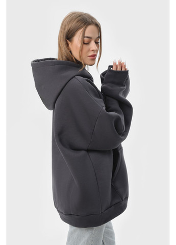 Худые оверсайз женское темно-серое утепленное OVERSIZE U0404 UNISEX RAY BASIC (362976038)