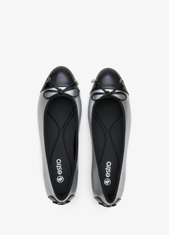 Женские балетки, цвет черный Estro | чёрные (323529029)