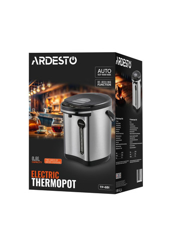 Термопот (термос чайник) электрический 6 литров 750W нержавеющая сталь Ardesto Thermopot (369761797)