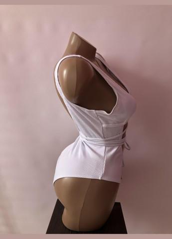 Білий демісезонний жіночий суцільний купальник монокіні (арт.6076) No Brand