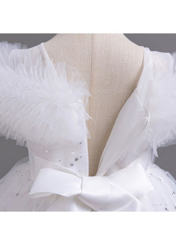 Біла пишна святкова сукня з паєтками та багатошаровою спідницею + під'юбник у подарунок, єлеонора, біла No Brand (369637054)