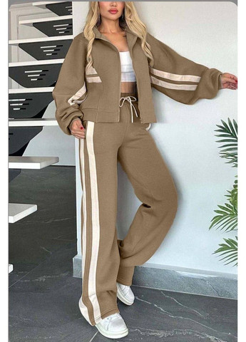 Женский спортивный костюм с лампасами из трехнитки на флисе. No Brand (364959175)