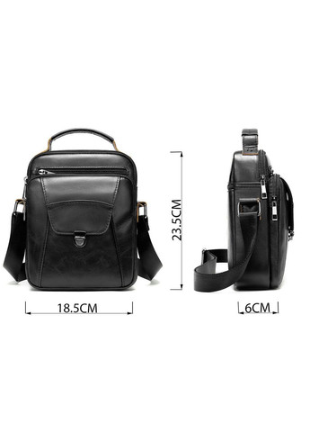 Кожаная сумка кросс боди мужская мессенджер через плечо черная 14995 Vintage (329195552)