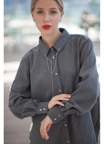 Сорочка жіноча фланелева, прямого крою, на кнопках, з люверсами для прикрас JUGO Bonn (351640619)