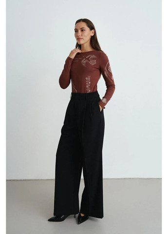 Боди с вышитым украинским орнаментом, цвет Коричневый Rica Mare (367831722)