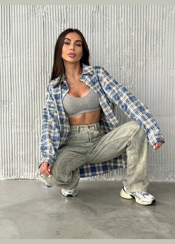 Унісекс сорочка в клітинку прямого крою Adelante (317243394)