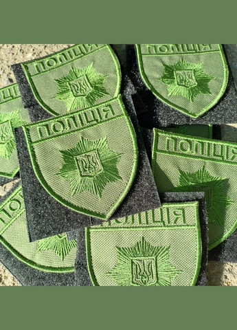 Шеврон Полиция Зеленый одноцветный (неклассическая звезда) No Brand (336381999)