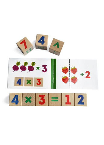 Розвиваючі кубики «Математика», 9 кубиків, 30 завдань Igroteco (365641352)