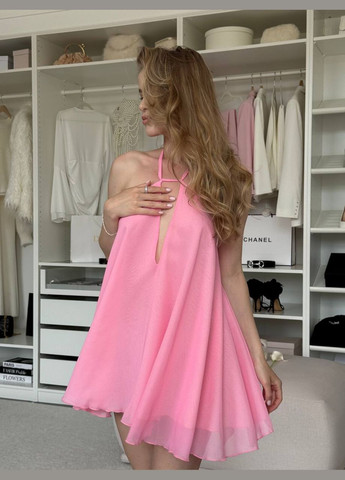 Рожева повсякденний сукня жіноча з відкритою спиною Гермес однотонна