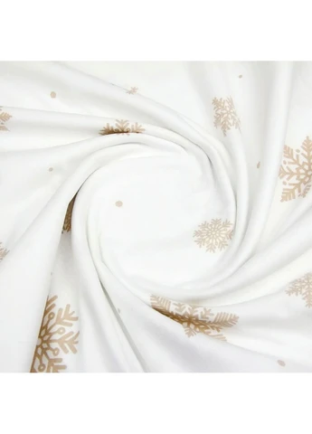 Простирадло на резинці фланель 200х200 SNOWFLAKES GOLD (4822052476260) Cosas (391381472)