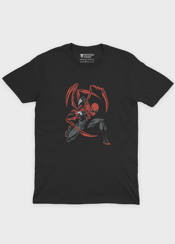 Чорна чоловіча футболка з принтом супергероя - людина-павук (ts001-1-bl-006-014-115) Modno