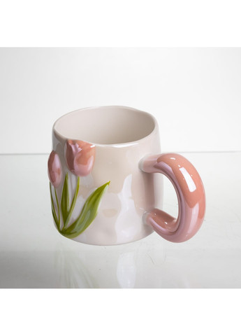 Чашка порцелянова Тюльпан 400 мл, рожевий Yiwu (367583145)