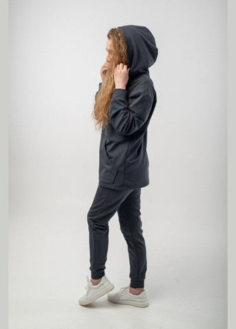 Темний спортивний костюм жіночий з кофтою худі та брюками на манжетах V.O.G. (290254686)