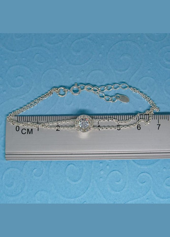 Серебряный двойной браслет "Камушек" с фианитами No Brand (350667456)