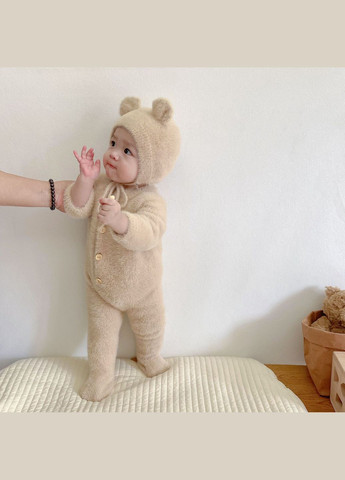 Детский теплый человечек+чепчик арт 7313 Бежевый No Brand (311682589)