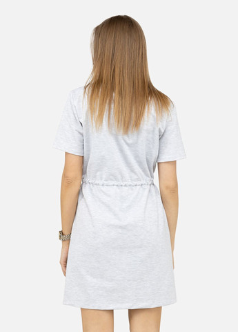 Світло-сіра жіноча сукня з коротким рукавом колір світло-сірий cb-00246626 Yuki