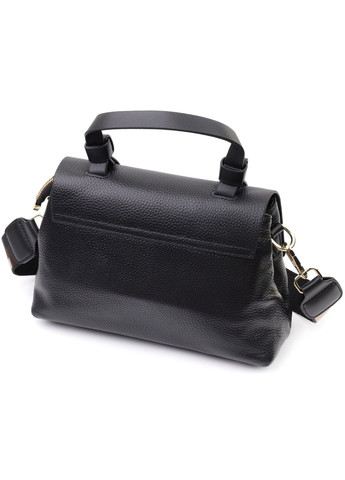 Люксовая сумка для женщин с короткой ручкой из натуральной кожи 22670 Черная Vintage (297993097)