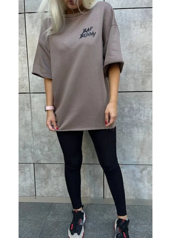 Футболка oversize Ткань петля Пенье Рисунок Bad Bunny - Замеры в описании. DK/DL Мода без кордонів - (392625778)