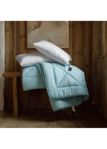 Ковдра вовняна Eco Light Blue №1640 вовна мікросатин (супер тепла) 110*140 Mirson (398947218)