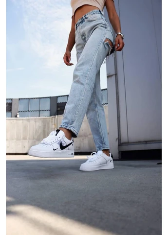 КРОСІВКИ ЖІНОЧІ NIKE AIR FORCE 107LV8 ULTRA WHITE BLACK 1 НАЙК АІР ФОРС БІЛІ No Brand білі демісезони (391006861)