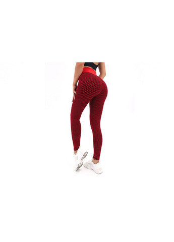 Комбинированные демисезонные леггинсы женские спортивные l 6090 красные Fashion