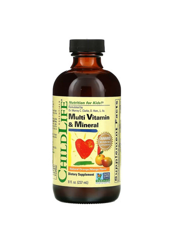 Мультивітаміни й Мікроелементи для Дітей Multi Vitamin & Mineral - 237мл Апельсин-Манго ChildLife (292562629)