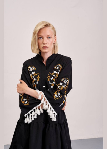 Чорний зимній жіноча вишита сукня стефанія чорна ESQ 1593