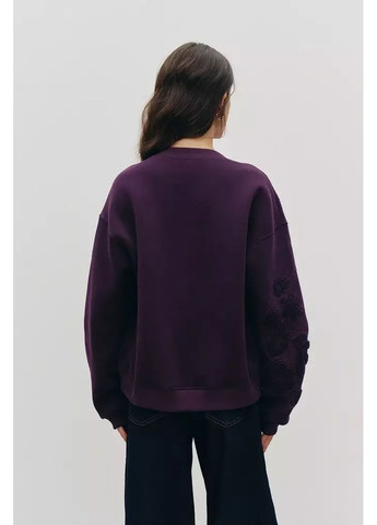 Бордовый женский свитшот с шенильной вышивкой mkrm4216 Modna KAZKA (336931761)