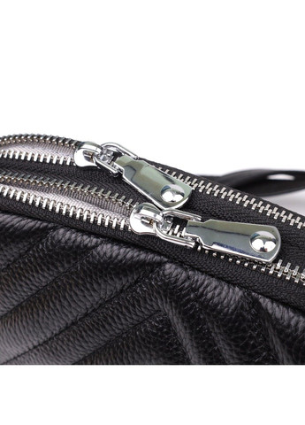 Стильная сумка прошита треугольниками из натуральной кожи 22909 Черный Vintage (357494990)