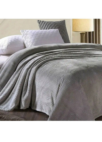 Двоспальний плюшевий плед покривало ковдра з геометричним візерунком на ліжко диван 150x200 см (480776-Prob) Темно-сірий Unbranded (342230069)