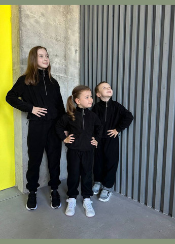 Чорний зимній дитячий термо костюм на осінь/зиму Adelante