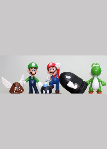 Супер Марио Super Mario Братья Марио Луиджи пуля Билла Йоши гомба игрушки супер марио набор мини фигурок 6 штук 3-6 см Shantou (280258342)