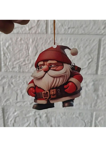 Акриловый Санта Клаус (Дед Мороз) елочная игрушка или подвеска в машину, подвеска на ключи No Brand (314813459)