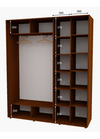 Шафа-купе дводверна 190*45*230 Горіх лісовий Дзеркало з піскострумним малюнком Алекса (360478329)