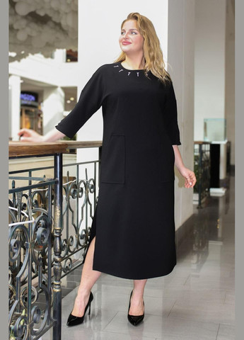 Черное повседневный платье соломия 48 черный 0405 Vlavi