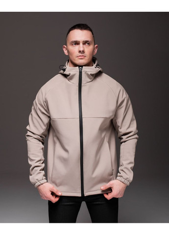 Бежева бежева куртка soft shell на флісі No Brand