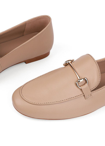 Бежевые женские слипперы 22a07-13 бежевый кожа MIRATON