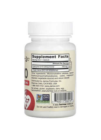 Натуральна добавка Co-Q10 200 mg, 60 вегакапсул Jarrow Formulas (296260567)