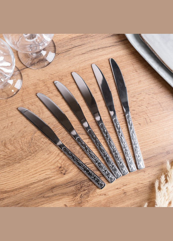 Набір столових ножів 6 шт нержавіюча сталь гальванічне покриття No Brand HP692 (298915562)