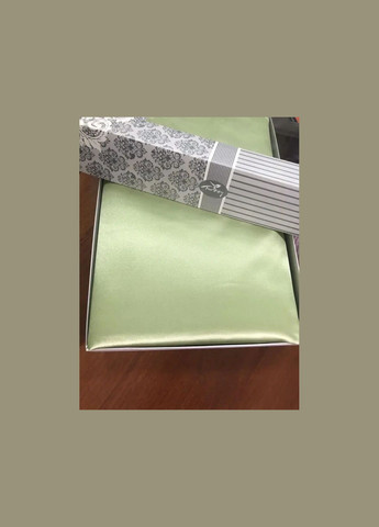 Атласне Оливкове двоспальна постільна білизна 175х210см Moka textile (316632940)