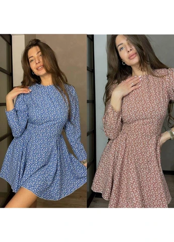 Летний женский нежное платье мини с цветочным принтом No Brand