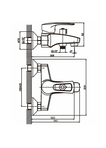 Смеситель для ванны Germes 009 (HB0141) Haiba (322003697)