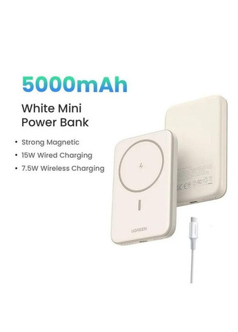 Магнітний Magsafe Павербанк PB560 5000 mAh 15 Вт з бездротовою магнітною зарядкою для iPhone Ugreen (349824327)