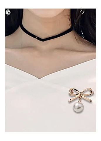 Брошь - шпилька Бантик с бусиной No Brand (361319540)