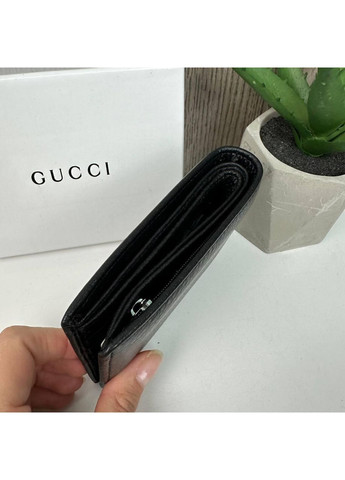 Чоловічий шкіряний гаманець люкс якість у коробці портмоне для грошей та карт чорний 10х12 см ProDobro (363221572)