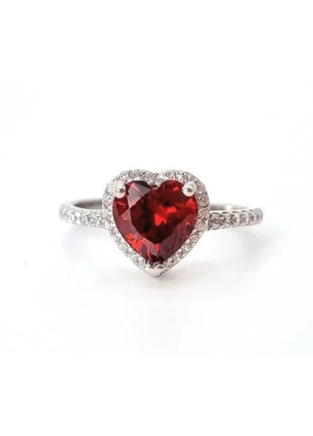 Серебряное кольцо "Красное сердце" 19р UMAX (291883805)
