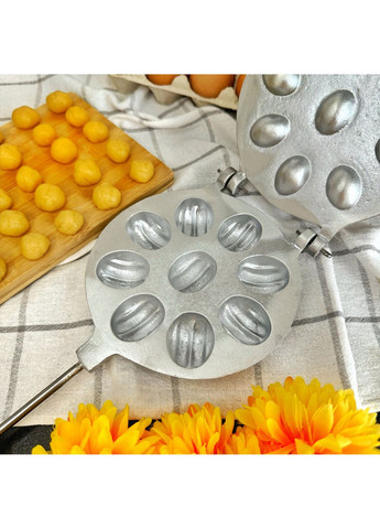 Форма для выпечки крупных орешков с начинкой на плите орешница на 9 половинок крупных орешков Ласунка (301876153)